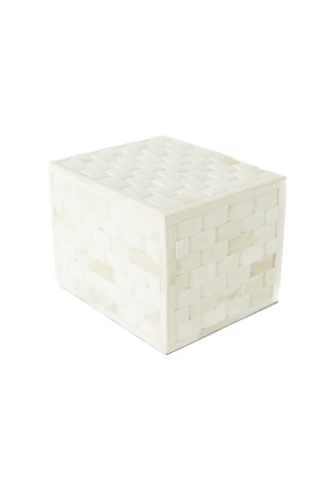 “Weaved” White Horn Inlay Cremation Urn