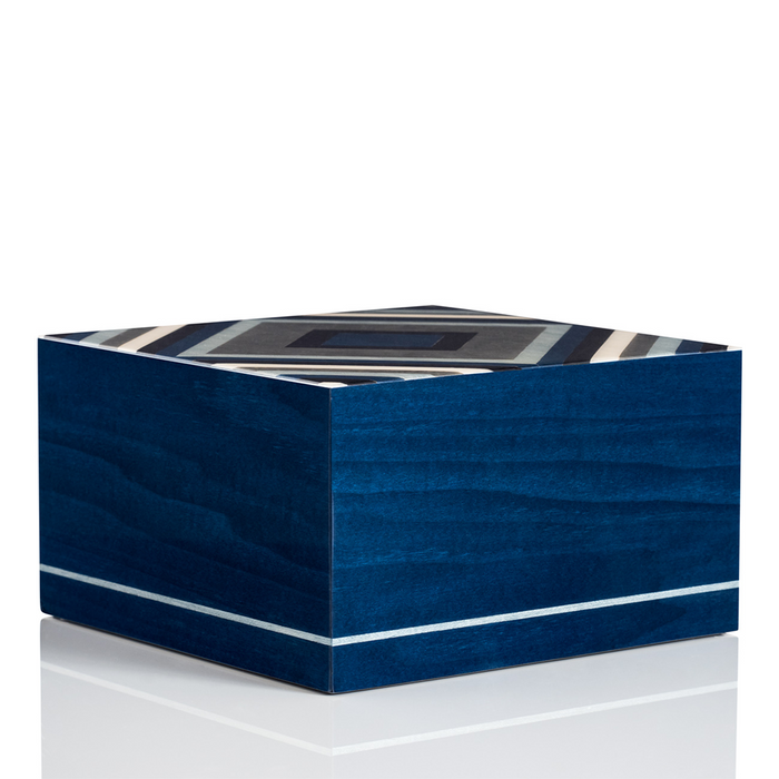 The Amalfi -  Large Blue Wood Cremation Urn