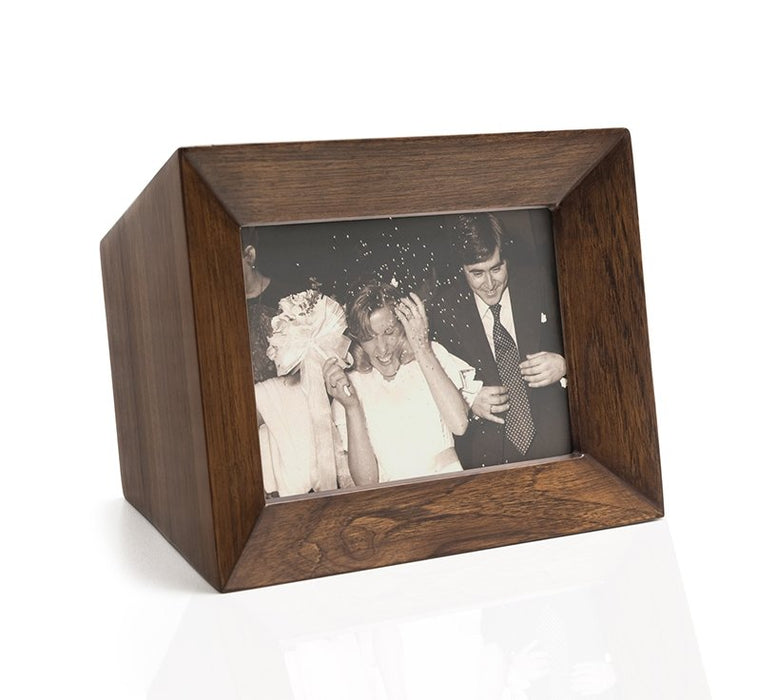 Handmade Modern Teakwood Picture Frame Cremation Urn - Modern Memorials