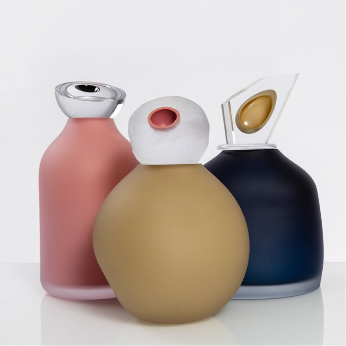 "Ovation" Large Navy Blue Glass Cremation Urn - Modern Memorials