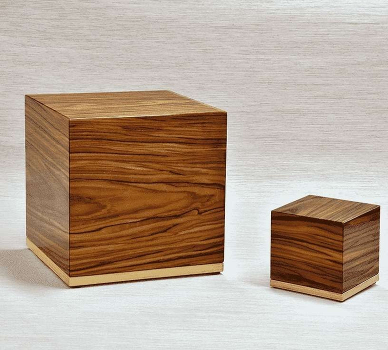 "Pure" Keepsake Cube - Italian Lacquered Wood Cremation Urn - Modern Memorials
