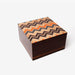 The Milano - Large Orange Zig Zag Wood Cremation Urn - Modern Memorials